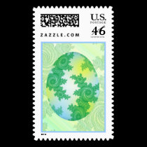 Green Blue & Yellow Painted Egg postage