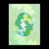 Green, Blue & Yellow Painted Egg postcards