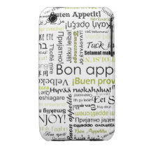 Green Bon appetit in other languages iPhone 3 Case