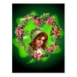 GREEN BONNET & SHAMROCK by SHARON SHARPE Post Card