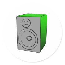 Green BOOMBOX Round Sticker