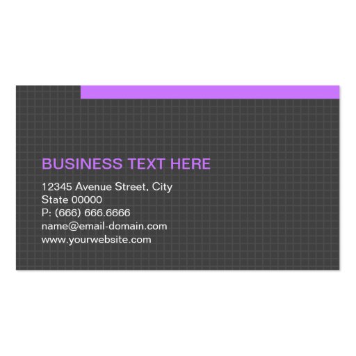Green Border in Simple Grid Pattern with QR Code Business Card (back side)