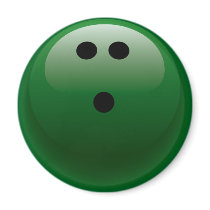 GREEN BOWLING BALL FRIDGE MAGNETS