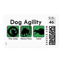 Green Boxes Dog Agility Postage Stamps