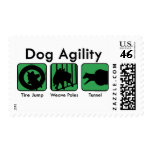 Green Boxes Dog Agility Postage Stamps