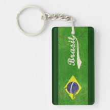 Green Brazil Flag Acrylic Key Chains
