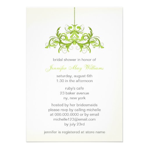 Green Bridal Shower Invitations