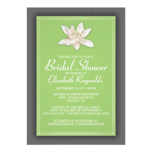 Green Bridal Shower Invitations (front side)