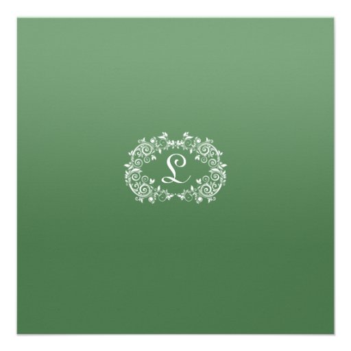 Green Bridal Shower Wedding Gown Invitation