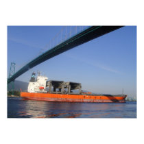 Green Bridge Orange Ship posters by greenblueyellow Green Bridge Orange Ship posters