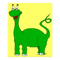Green Brontosaurus Poster posters