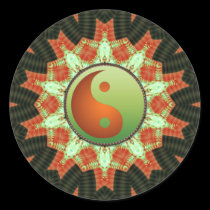 Green & Bronze Yin Yang  Mandala Sticker stickers