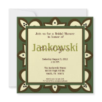 Green, Brown, and Beige Invitation