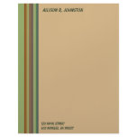 green brown biege stripes customized letterhead