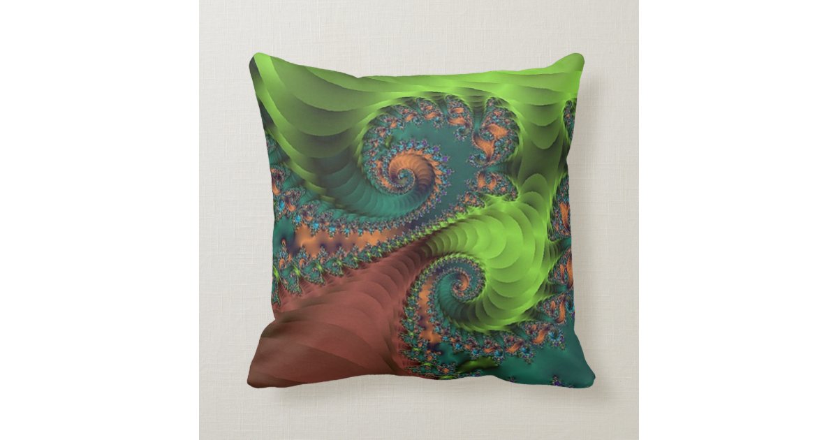 Green Brown Design Throw Pillow Zazzle