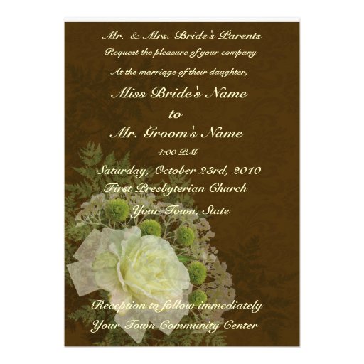 Green Brown Elegant Wedding Invitation
