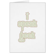 Green Brown I Speak Geek cards
