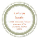 Green brown medallion modern circle address label sticker