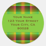 green brown plaid address labels stickers