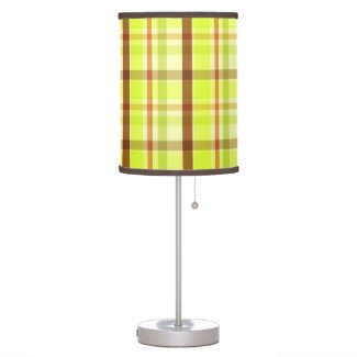 Green brown plaid pattern lamps