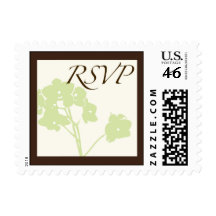 Green & Brown RSVP Postage Stamp