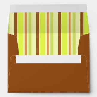 Green brown stripes pattern envelopes