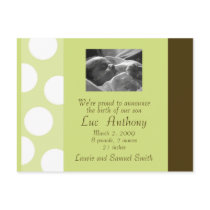 Green Brown White Dots Postcard (Customizable) by agjanet Green Brown White Dots Postcard (Customizable)