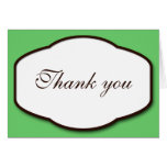 Green Brown & White Thank You Note Cards