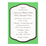 Green Brown & White Wedding Invitations