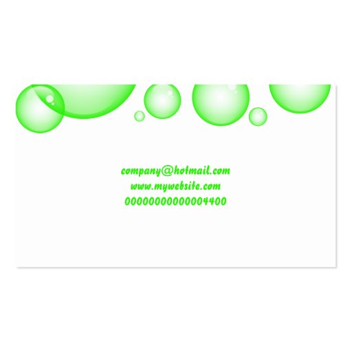 Green Bubbles, Company Name Business Card Template (back side)