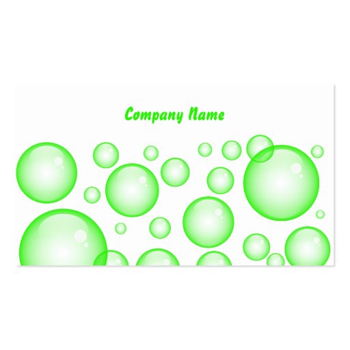Green Bubbles, Company Name Business Card Template (front side)