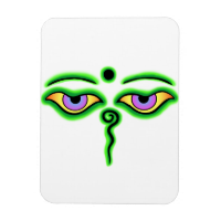 Green Buddha Eyes.png Rectangular Photo Magnet