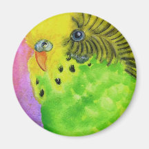 Green Budgie Fridge Magnet