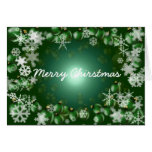 Green bulb/Snowflake Christmas Card