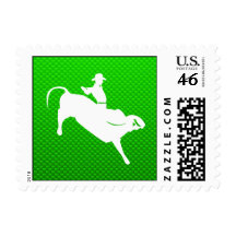 Green Bull Rider Postage