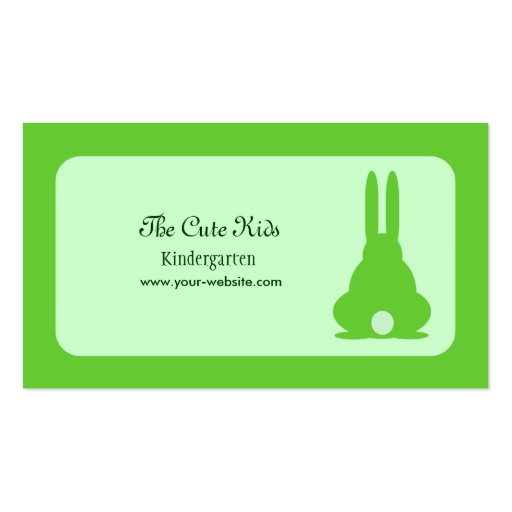 Green Bunny Business Card Template