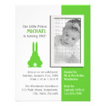Green Bunny Photo Birthday Personalized Invitations