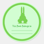 Green Bunny Round Sticker