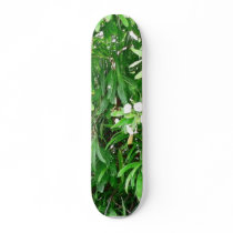 Green Bush With White Flowers skateboards by lifesphere Green Bush With White Flowers skateboards