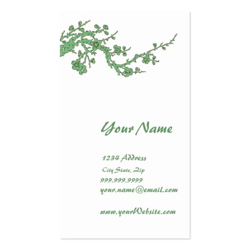 Green Business Card Profile Card (front side)