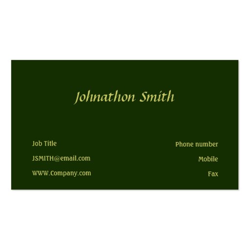 Green Business Cards (back side)