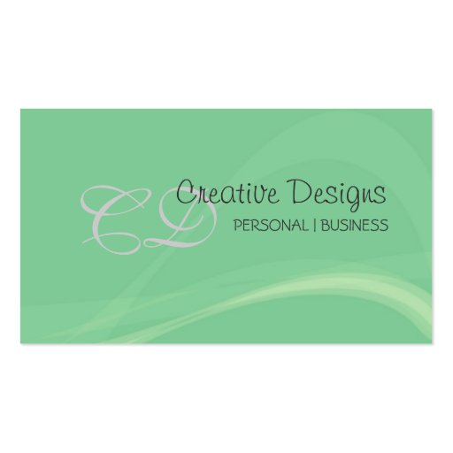 green business cards (front side)