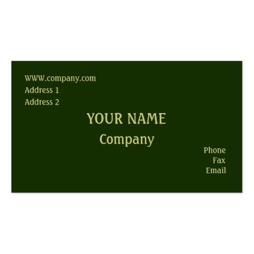 Green Business Cards (front side)