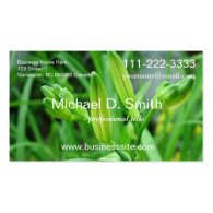 Green business cards for nature lovers. green lily