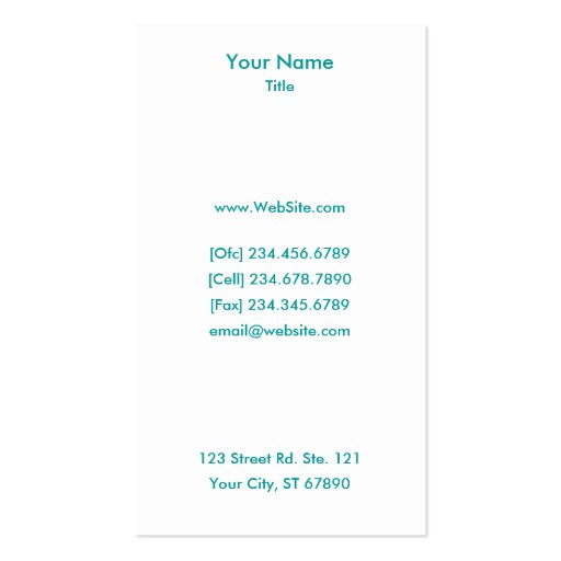 Green Business - Energy Business Cards (back side)