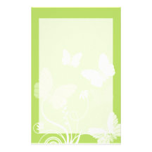 Green butterflies Stationery