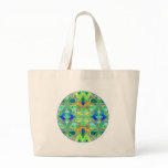 "Green Butterflies with Blue Gemstones" Canvas Bag