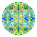 "Green Butterflies with Blue Gemstones" Stickers