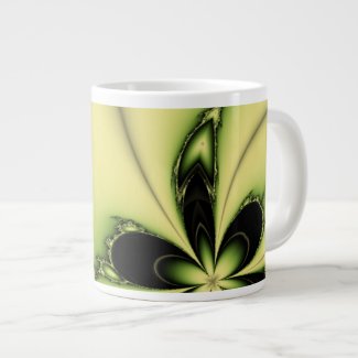 Green Butterfly Fractal Extra Large Mugs