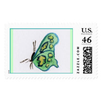 Green Butterfly Stamp by donnabellas Green Butterfly Stamp